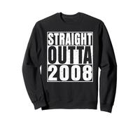 Straight Outta 2008 18 Years Old Gifts Vintage 18th Birthday Sweatshirt
