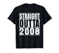 Straight Outta 2008 18 Years Old Gifts Vintage 18th Birthday T-Shirt