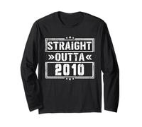 Straight Outta 2010 Birth of Birthday Born in 2010 Vintage Manche Longue