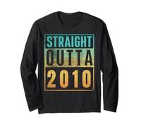 Straight Outta 2010 Vintage Years Birth of Birthday Classic Manche Longue