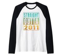 Straight Outta 2011 Classic Birth of Birthday Years Retro Manche Raglan