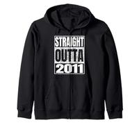Straight Outta 2011 Classic Year Birth of Birthday Vintage Sweat à Capuche
