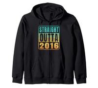 Straight Outta 2016 Classic Birth of Birthday Years Retro Sweat à Capuche