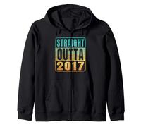 Straight Outta 2017 Classic Birth of Birthday Years Retro Sweat à Capuche