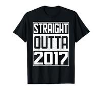 Straight Outta 2017 Men Women Vintage Year Birth of Birthday T-Shirt