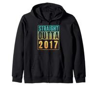 Straight Outta 2017 Vintage Years Birth of Birthday Classic Sweat à Capuche