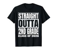 Straight Outta 2nd Grade Graduate Class of 2026 Second Grade T-Shirt