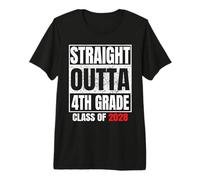Straight Outta 4th Grade Graduation Class 2028 Fourth Grade T-Shirt Haut de Gamme