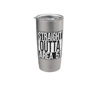 Straight Outta Area 51 avec un look grungy Gobelet isotherme en acier inoxydable double paroi