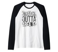 Straight Outta Area 51 avec Un Look Grungy Manche Raglan