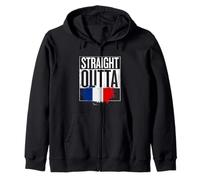 Straight Outta Bastille Day France Drapeau français drôle Sweat à Capuche