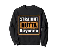 Straight Outta Bayonne New Jersey USA Retro Distressed Humour Sweatshirt