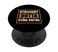 Straight Outta Cabo Verde Retro Distressed Vintage Humour PopSockets PopGrip Adhésif