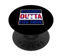 Straight Outta Fish Amok Drapeau Cambodge PopSockets PopGrip Adhésif