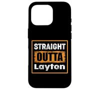 Straight Outta Layton Utah USA Rétro Vieilli Vintage Coque pour iPhone 16 Pro