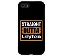 Straight Outta Layton Utah USA Rétro Vieilli Vintage Coque pour iPhone SE (2020) / 7/8