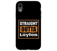Straight Outta Layton Utah USA Rétro Vieilli Vintage Coque pour iPhone XR