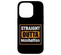 Straight Outta Manhattan Kansas USA Rétro Vieilli Vintage Coque pour iPhone 14 Pro