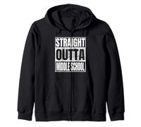 Straight Outta Middle School Graduation Class 2026 Funny Sweat à Capuche