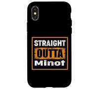 Straight Outta Minot North Dakota USA Retro Distressed Humour Coque pour iPhone X/XS