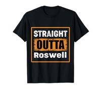 Straight Outta Roswell New Mexico USA Retro Distressed Humour T-Shirt