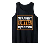 Straight Outta Rye Town New York USA Retro Distressed Humour Débardeur
