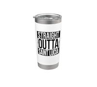 Straight Outta Sainte-Lucie Gobelet isotherme en acier inoxydable double paroi