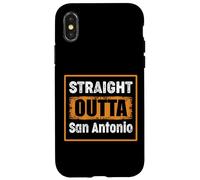 Straight Outta San Antonio Texas USA Retro Distressed Humour Coque pour iPhone X/XS
