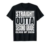 Straight Outta Second Grade Graduate Class of 2026 2nd Grade T-Shirt