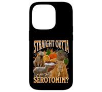 Straight Outta Serotonin Funny Capybara Meme Bootleg Y2K Coque pour iPhone 14 Pro