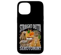 Straight Outta Serotonin Funny Capybara Meme Bootleg Y2K Coque pour iPhone 15