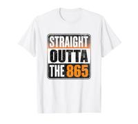 Straight Outta The 865 - Funny Knoxville Tennessee Area Code T-Shirt Graphique avec Valeur, Homme, Blanc, M