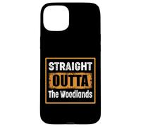 Straight Outta The Woodlands Texas USA Humour Vintage Coque pour iPhone 15 Plus