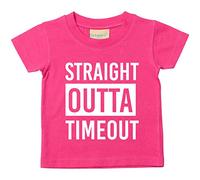 Straight Outta TIMEOUT T-shirt Bébé tout-petit enfants disponible en tailles 0-6 mois pour 14-15 ans diverses couleurs disponibles - Rose, 14-15 Ans