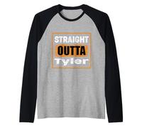 Straight Outta Tyler Texas USA Retro Distressed Vintage Manche Raglan