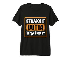 Straight Outta Tyler Texas USA Retro Distressed Vintage T-Shirt Haut de Gamme