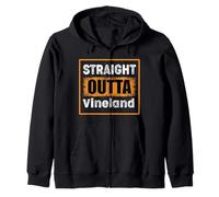 Straight Outta Vineland New Jersey USA Vieilli Vintage Sweat à Capuche