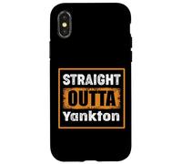 Straight Outta Yankton South Dakota USA Rétro Vintage Humour Coque pour iPhone X/XS