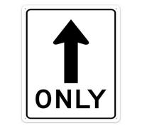 Straight Through Metal Sign Lane Guidance Direction Decor 8x12 Inch