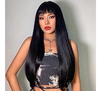 Straight Wig Human Hair,Straight Wig for Women long Hair Wig for Daily Use or Cosplay Natural Straight Realistic Hair,Fashion Ombre Straight Human Hair Wigs for Women