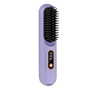 Straightener Brush - 3-Temp Rechargeable LCD Display, Heated Hair Comb, Quick Styling Tool, Smooth Straightening Accessory | For Women Girls Long Short Hair Home Travel Party Dating Wedding