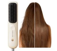 Straightener Brush - 5-Mode Anti Scalding Heating - Anti-Scalding Hair Styler Curling Brush - for Long Short Fine Thin Hotel Travel Dating Daily Student Women Girls