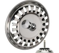 Strainer basket for sink,with Ø 80 mm,Spindle exceeds 27-57 mm in the drain,Ø 8 mm Spindle,Stainless Steel Basket Plug,Sieve for sink,strainer basket