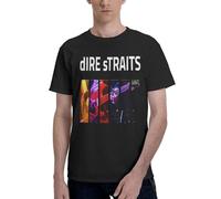 Straits Rock Band Dire T-Shirt en Coton pour Homme, Style Vintage, tournée, Concert, Manches Courtes, décontracté, pour Fan de Rock Classique X-Large
