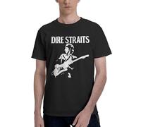 Straits Rock Band Dire T-Shirt en Coton pour Homme, Style Vintage, tournée, Concert, Manches Courtes, décontracté, pour Fan de Rock Classique Small