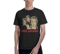 Straits Rock Band Dire T-Shirt en Coton pour Homme, Style Vintage, tournée, Concert, Manches Courtes, décontracté, pour Fan de Rock Classique X-Large