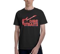 Straits Rock Band Dire T-Shirt en Coton pour Homme, Style Vintage, tournée, Concert, Manches Courtes, décontracté, pour Fan de Rock Classique 5X-Large