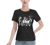 Straits Rock Band Dire T-Shirt Femme Rock Band - Tee Shirt Coton Standard Col Rond Manches Courtes - Haut Casual Été Mode Musique Vintage - Cadeau Fans Concert Rock Classique X-Large