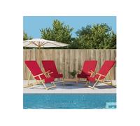 Strandhanddoeken 4 st 400 g/mÂ² 60x135 cm stof bordeauxrood3157056