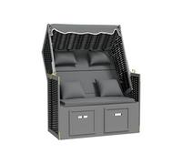 Vidaxl Strandkorb Avec Coussin Résine Tressée Bois Solide Anthracite